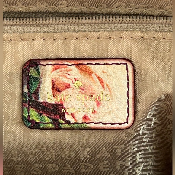 Kate Spade New York Grant Street Grainy Vinyl Juno Tote Bag Roses Floral Large - Picture 13 of 15